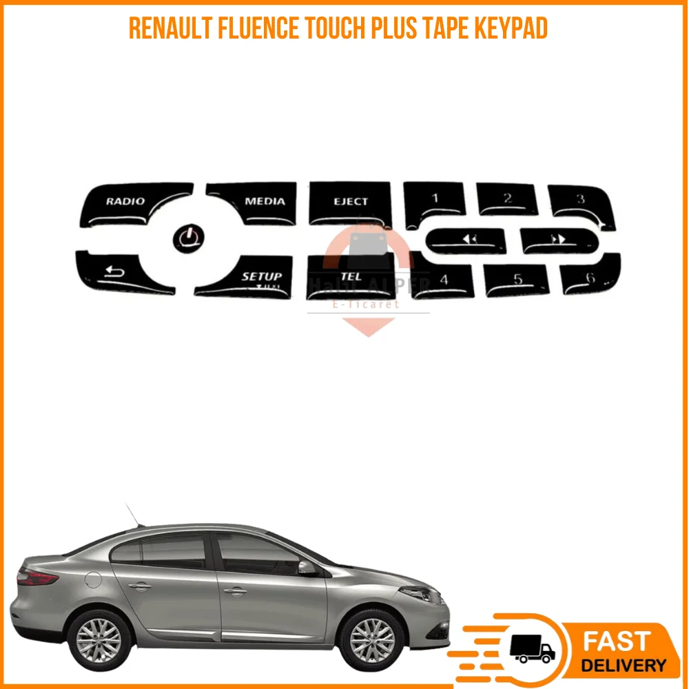 For Renault Fluence Touch Plus Tape Keypad Glossy Black Coating Car Accessories Radio Renewal Adhesive Label