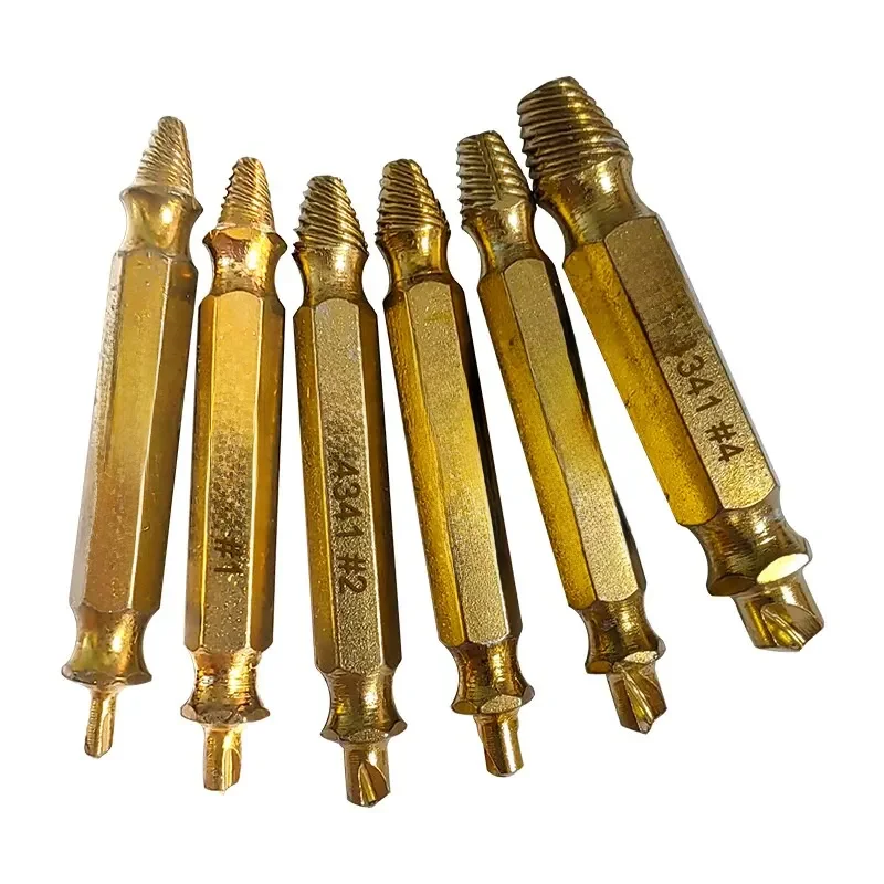 Extracteur HSS à Double tête, tournevis de retrait de dents coulissantes, embout de tournevis, jeu d'outils à fil cassé 6 pièces