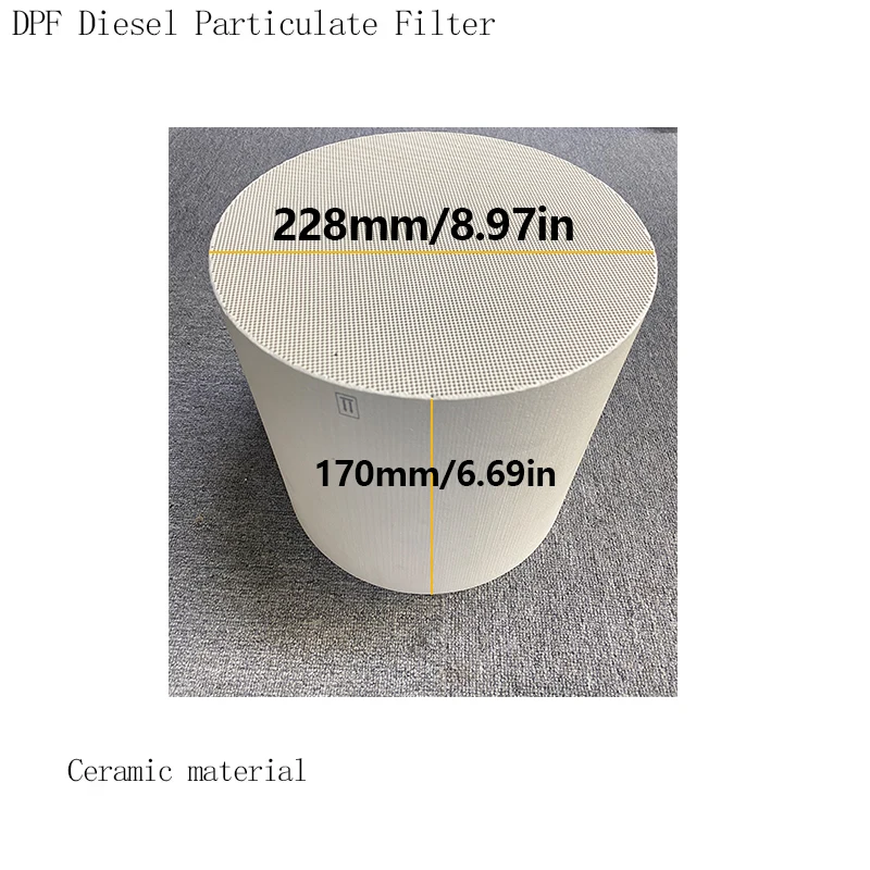 High Density 228*170MM 2.45L 300CPSI Ceramic DPF Substrate Premium Muffler Core for Diesel Exhaust Filtration System