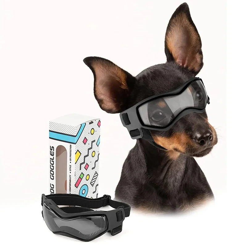 Lunettes de soleil pour chien, Protection UV douce et réglable, lunettes pour animaux de compagnie, faciles à porter, pour chiots de petite et moyenne taille, pour la conduite en plein air