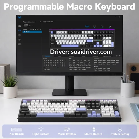 Механическая клавиатура AULA H108  беспроводная 108 клавиш  RGB