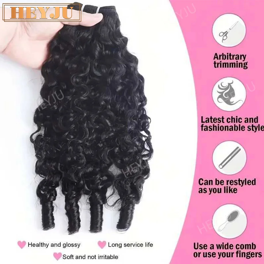 

Burmese Curly Bundles Human Hair 1/3/4 Pcs Natural Color High Quality Curly Hair Bundles With Spiral Curly End Easy to Manage