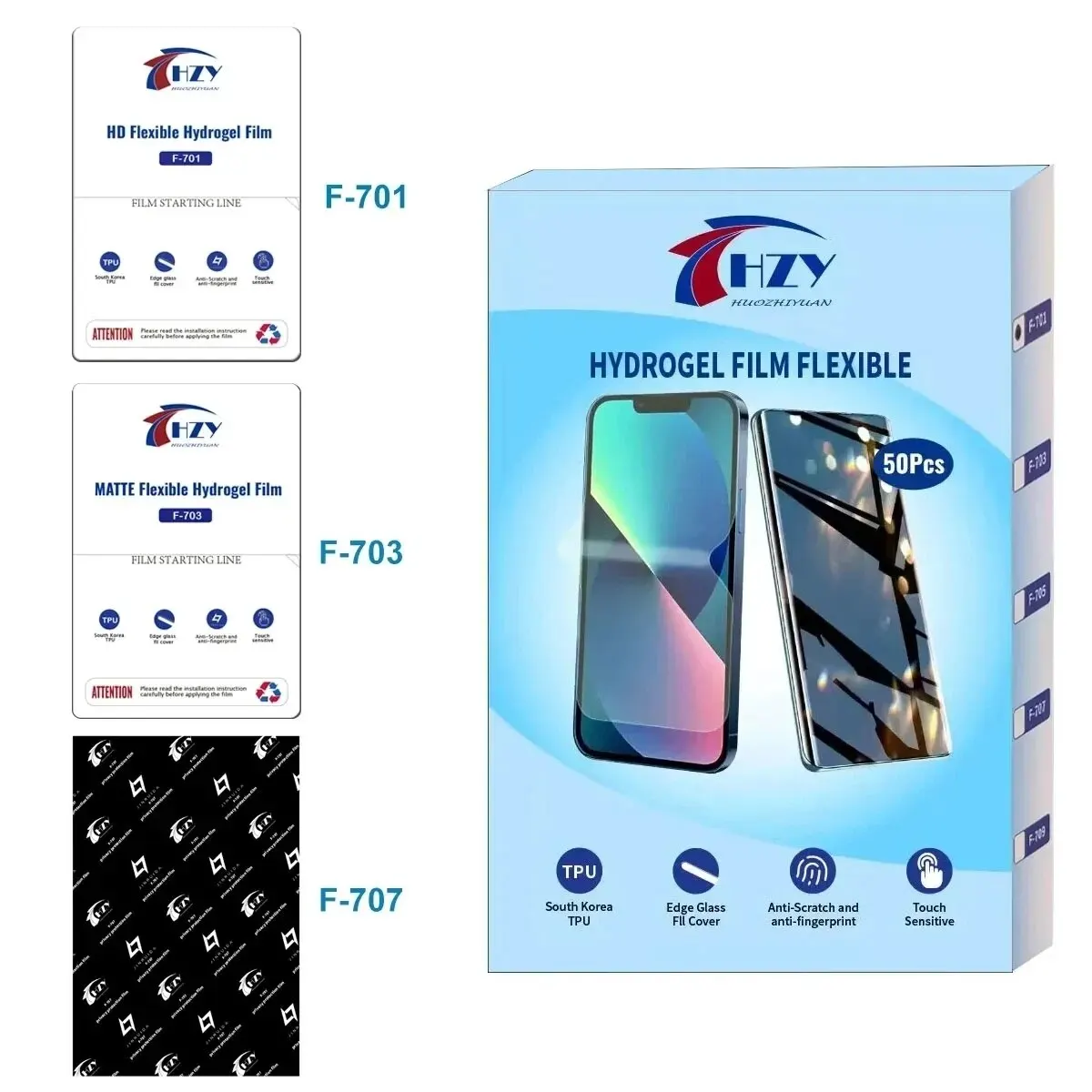 HZY Flexible HD Hydrogel Film Samsung LCD Screen Full Cover Screen Protector No Glass Matte Privacy For Intelligent Cut Machine