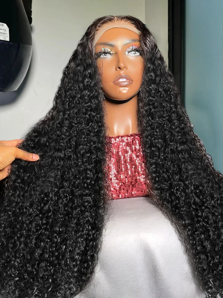 

Mossily 40 Inch 200% Density Kinky Curly V Part Wig Hair Black Wig Full Machine No Lace Wig V Part Wig Human Hair Brazilian Hair