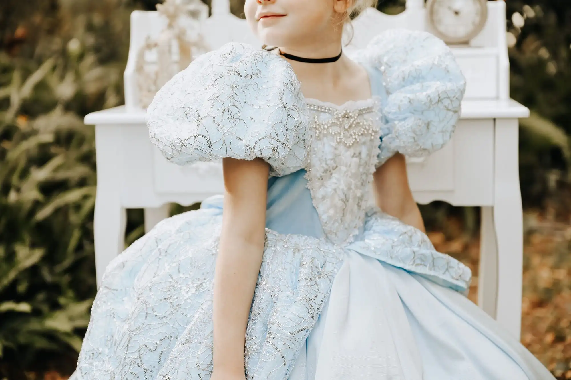 Cinderella สาวชุดสำหรับถ่ายภาพเดรสแต่งงาน Dress Anak Ultah ลูกไม้ประดับด้วยลูกปัดชุดเดรสผู้หญิงลายดอกไม้สำหรับงานแต่งงาน