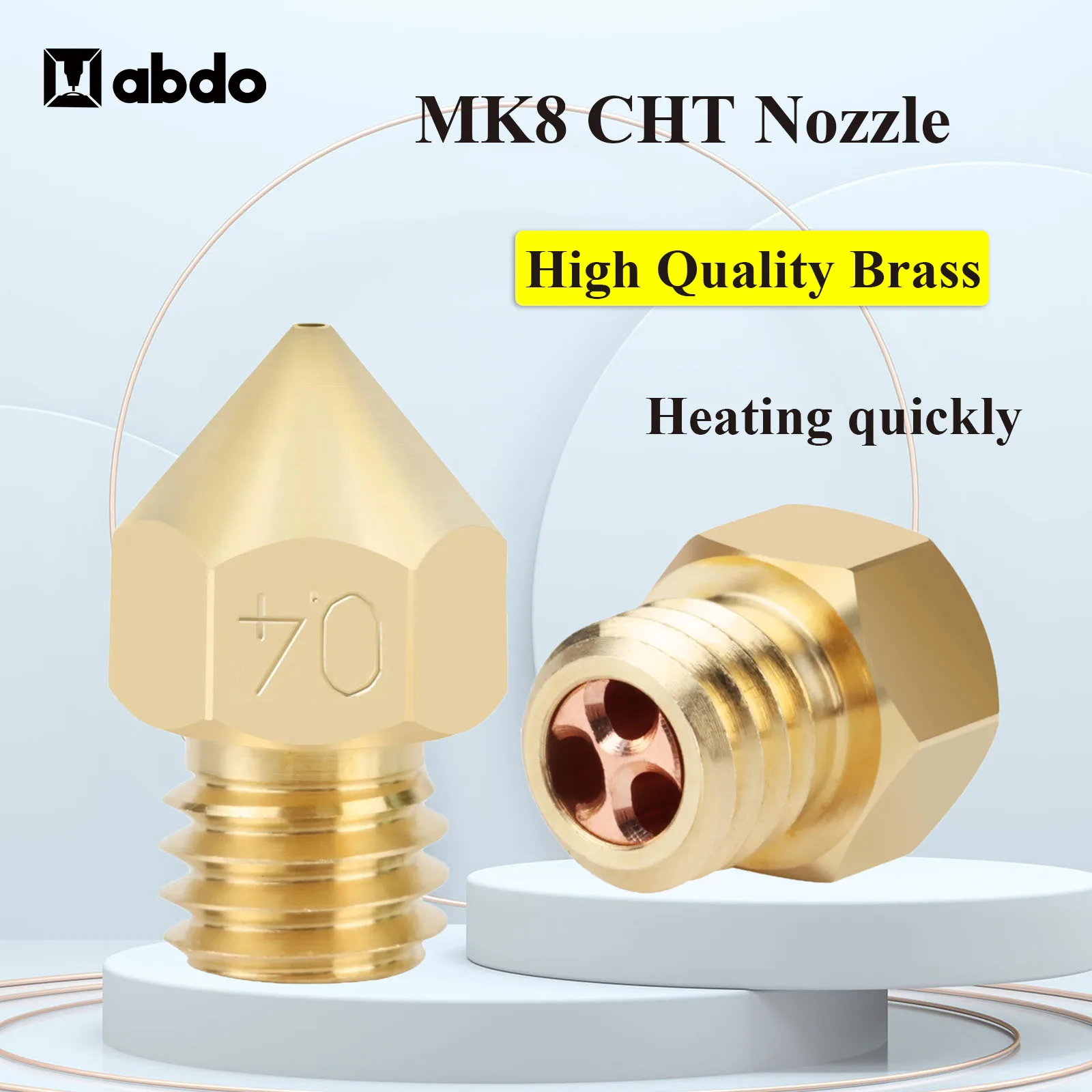 

MK8 CHT Nozzle Upgrade Hardend Steel 0.2/0.4/0.6/0.8mm High Flow Clone CHT Nozzles for Ender 3 V2 Ender 5 CR10 MK8 Brass Nozzle