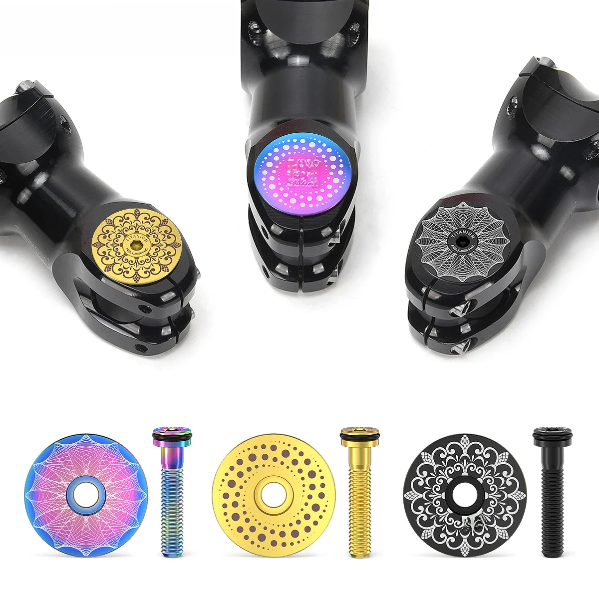 AliExpress RISK Bicycle Stem Top Cap Headset Cover Titanium Alloy Bolt Road MTB Bike 28.6mm 1 1/8" Front Fork Head Tube Superlight Ti Screw