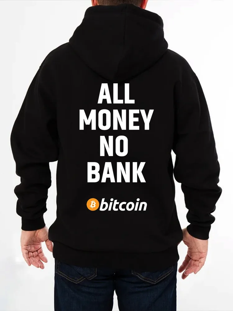 All Money No Bank Bitcoin Couple Same High Street Autumn/Winter Long Sleeved Hoodie