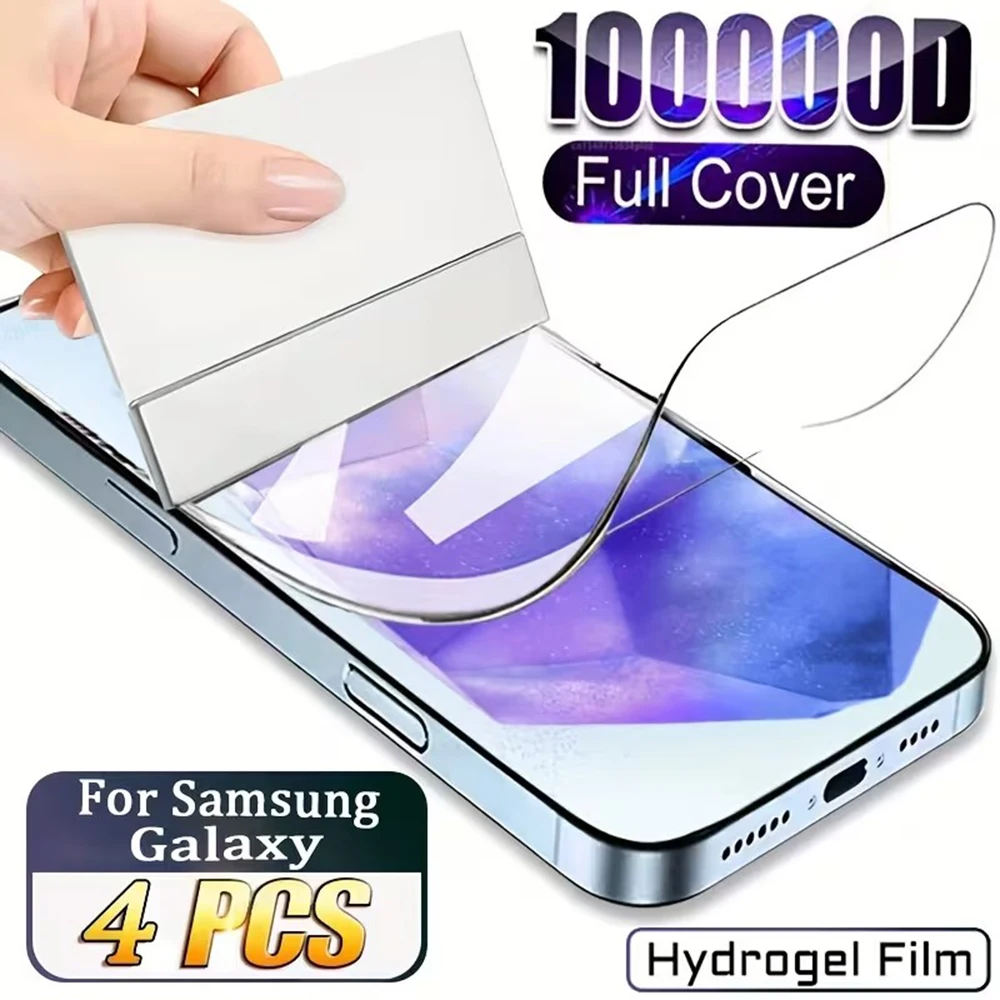 4Pcs Hydrogel Film For Samsung S24 S23 S22 S21 S20 Ultra Plus Fe 4G Screen Protector A54 A53 A34 5G
