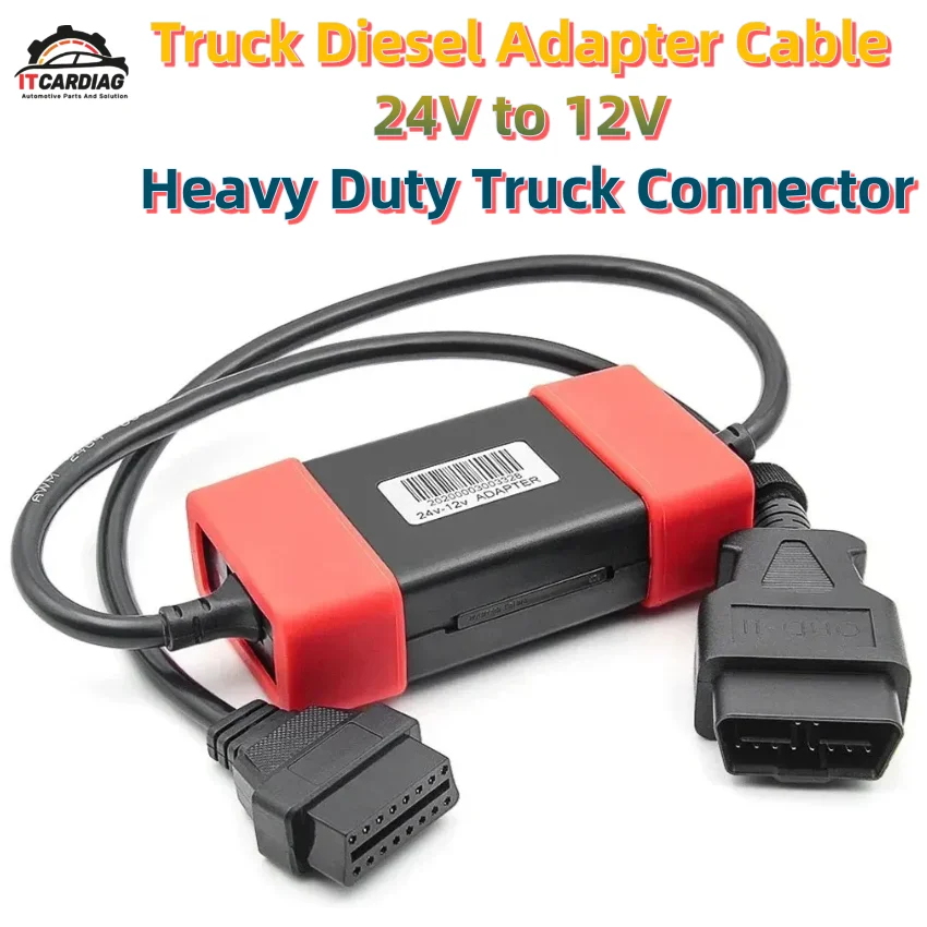 24V To 12V Truck Converter Heavy Duty Truck Diesel Adapter Cable Transformador OBD2 For X431 Easydiag 2.0 3.0 Golo 3 Scannner
