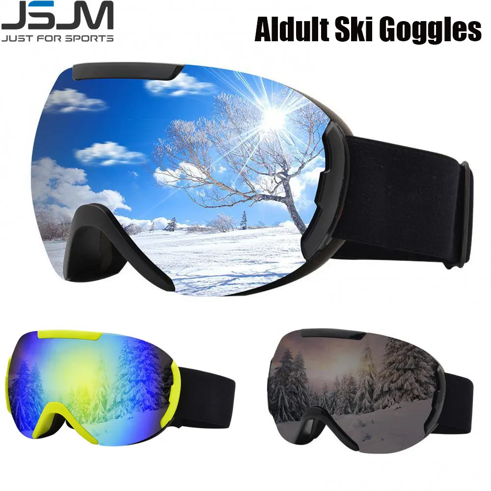 Jsjm aldult camadas duplas anti-nevoeiro óculos de esqui óculos de neve snowboard óculos de snowmobile óculos de esqui da motocicleta esportes ao ar