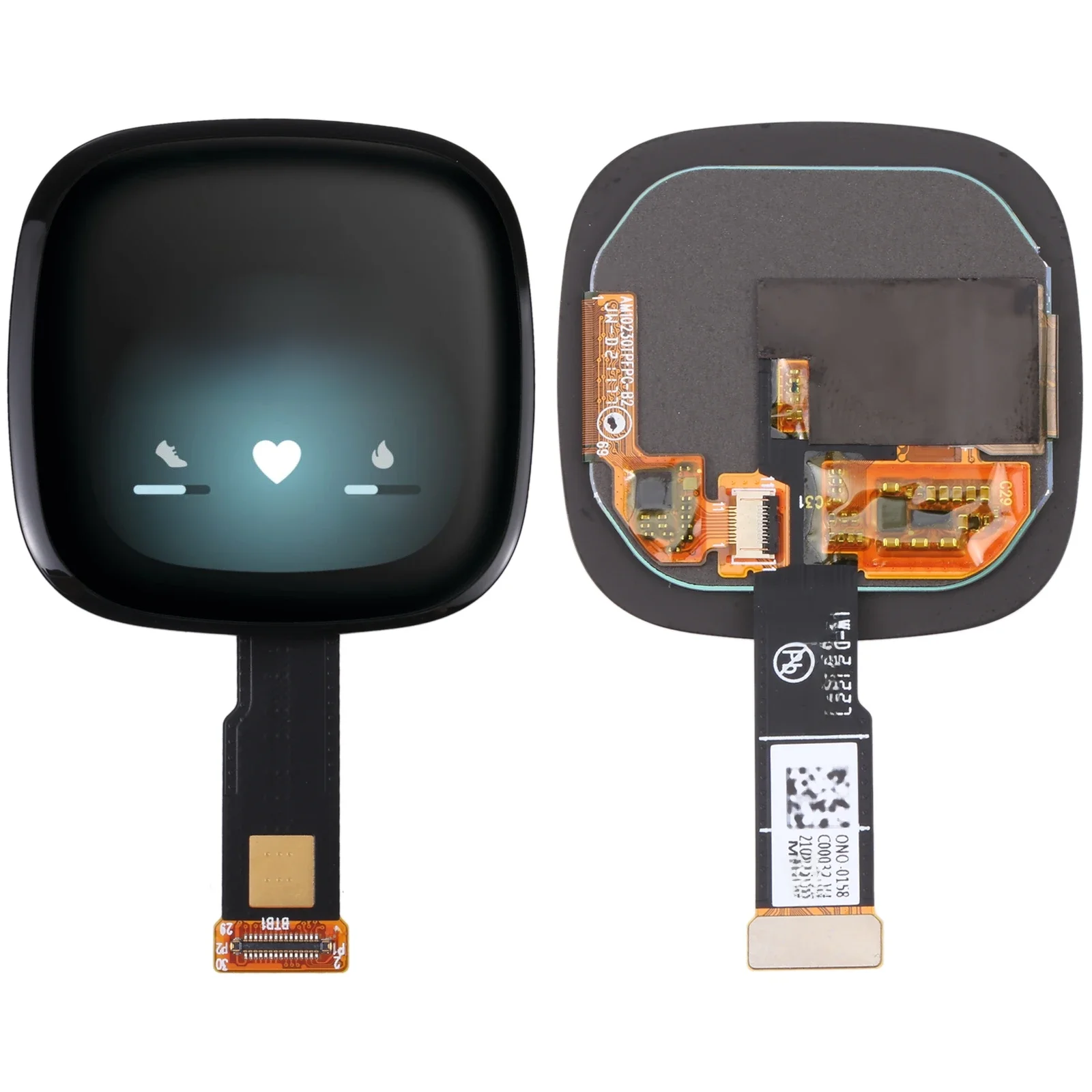 LCD Screen and Digitizer Full Assembly For Fitbit Versa 3 / Fitbit Sense Watch Display Repair Replacement Part