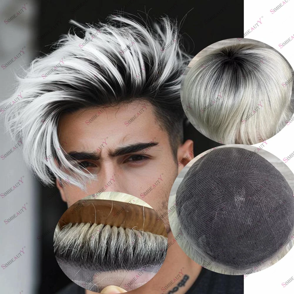 

Накладка для волос из 100% натуральных человеческих волос с естественной линией роста волос, швейцарское кружево, дышащая, омбре блонд 60R 613 # Система протезирования волос: волнистые/прямые волосы, модель 1B65