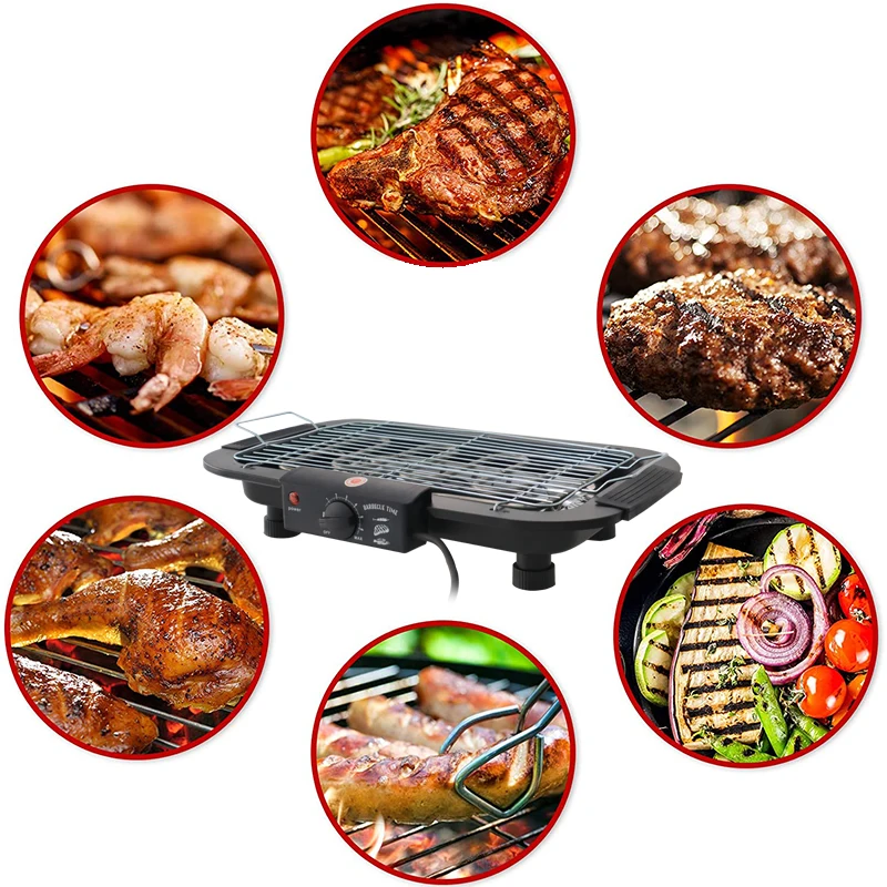 Electric Oven 2000W Portable Household  Smokeless Indoor Barbecue Machine Hotplate BBQ Grill  Meat Pan For Party Home