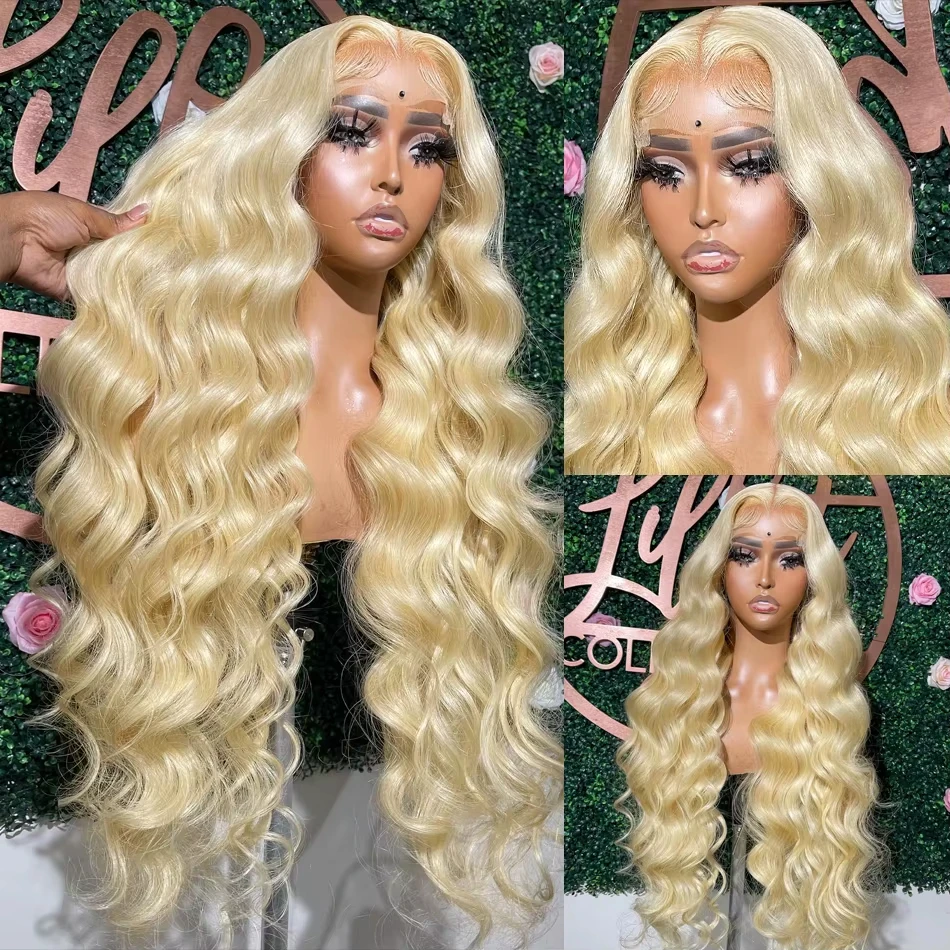 40 Inch 250% Density 613 Blonde 13x4 Lace Frontal Wigs Brazilian Body Wave 13x4 Full Lace Frontal Wig Human Hair Wigs for Women image 2