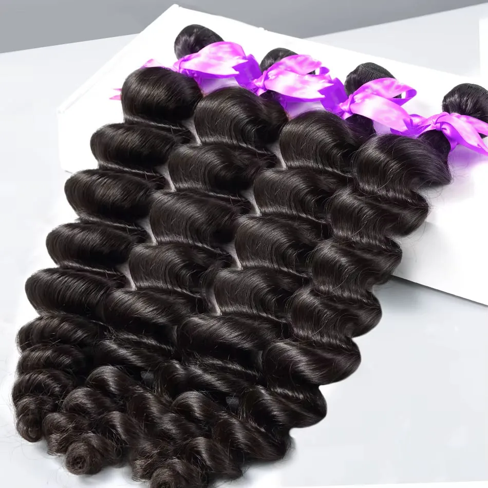 

30, 32-дюймовый свободный волнистый пучок человеческих волос, бразильские 3 4 пучка волос, необработанные волосы Remy, 100% необработанные волосы, двойной уток, нарисованное наращивание