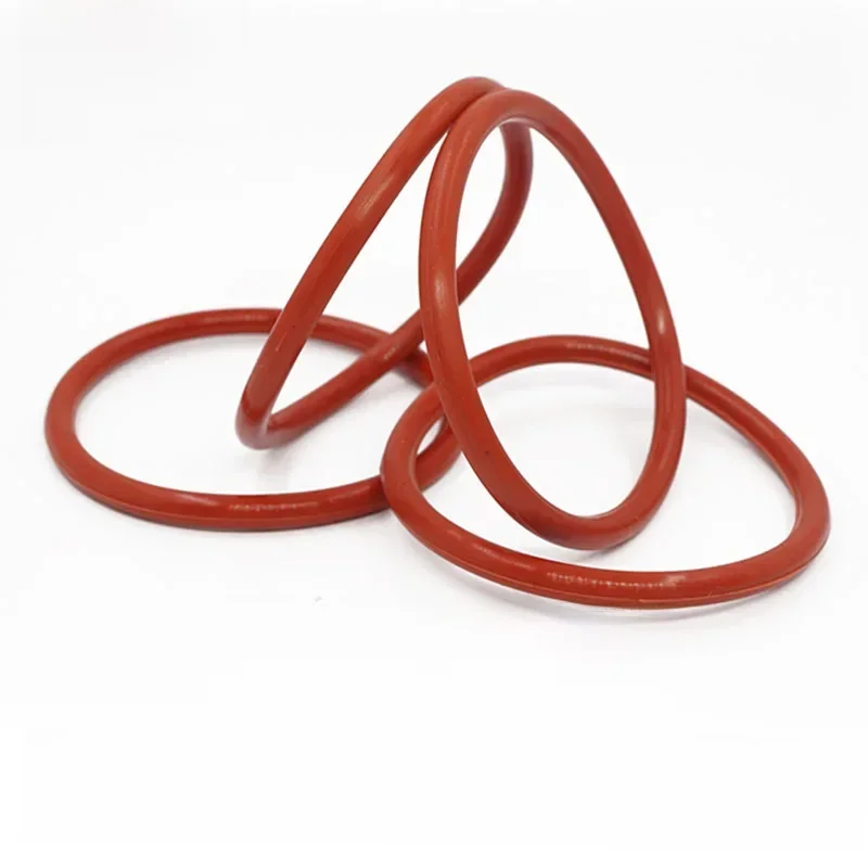 VMQ joint torique épaisseur 1.5/2/3.1mm CS silicone rouge joint résistant à la température joint en caoutchouc complet dans les spécifications