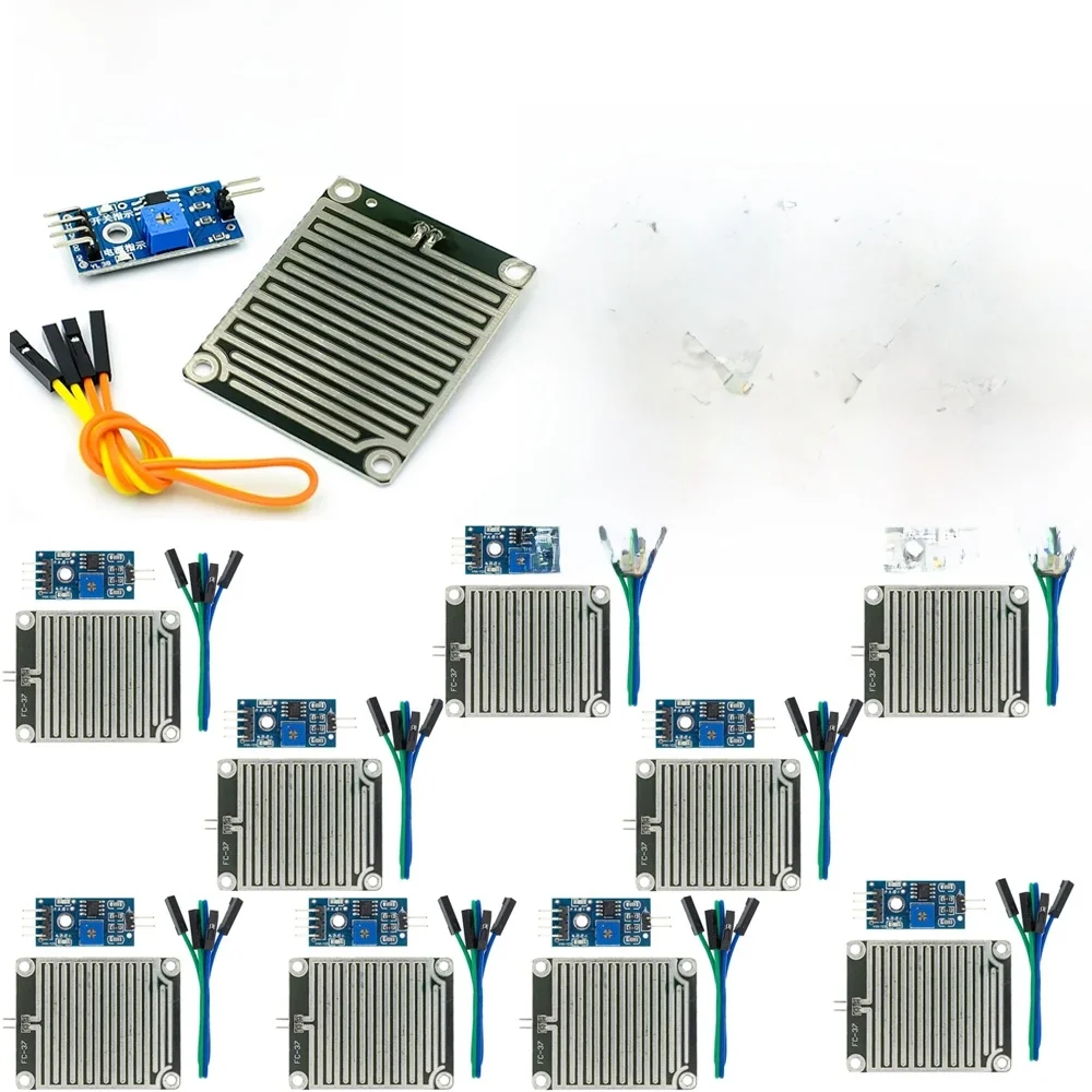 1/5/10 sztuk 3.3-5V deszcz kropelki deszczu czuły moduł czujnika wykrywania wilgotność pogody dla arduino zestaw do samodzielnego montażu — zdjęcie produktu 7