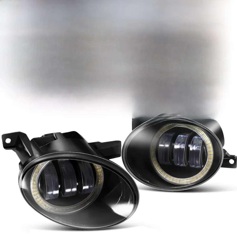Phare antibrouillard Angel Eye pour voiture, phare antibrouillard LED, feu de jour, DRL, 30W, 6000LM, 12V, Volkswagen VW Jetta Mk6, Tiguan Touran, 2 pièces