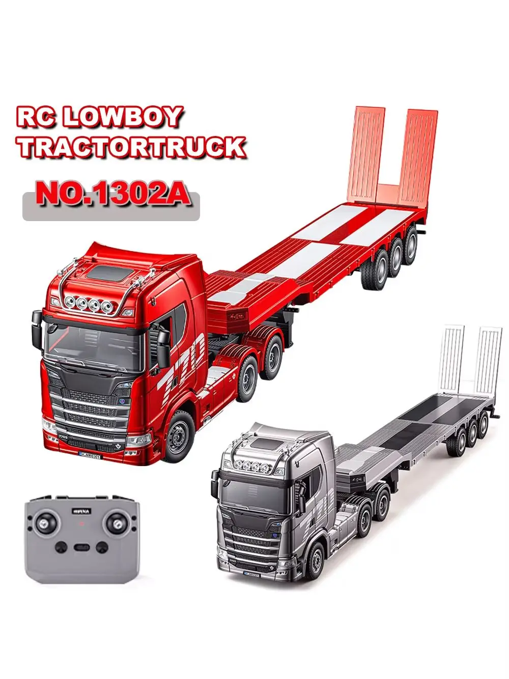 HUINA 1302A RC Traktor-LKW 1/24 14CH 770S Mit Anhänger Modell RTR Licht Sound Ferngesteuerter LKW Anhänger Lastwagen Spielzeugautos