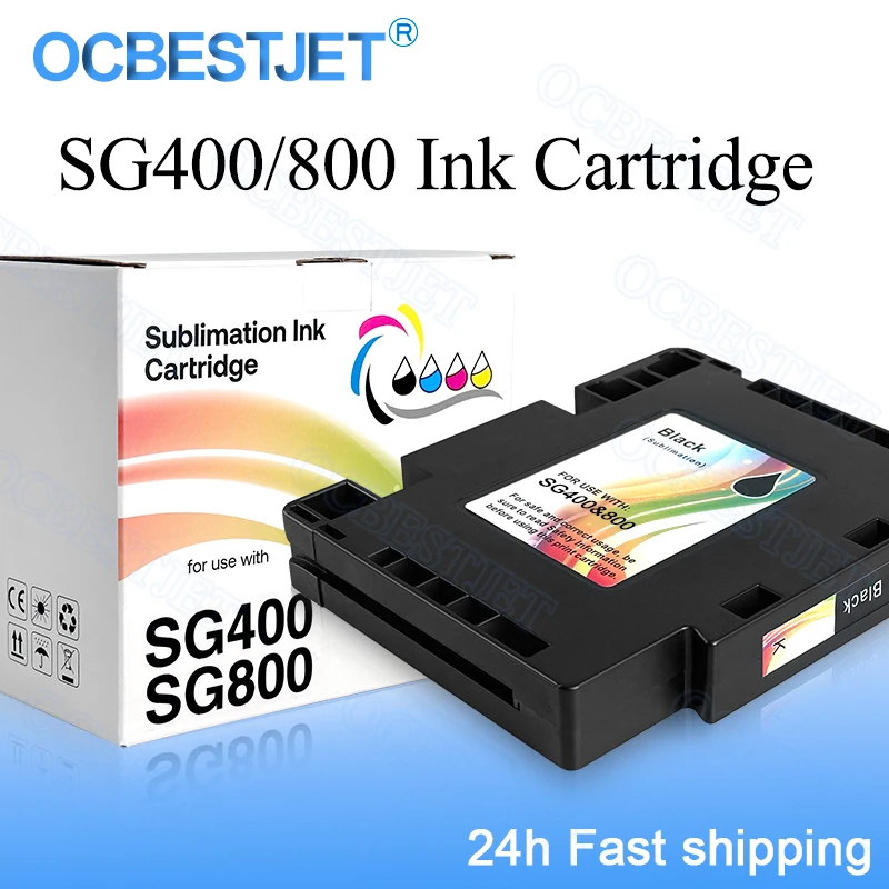 1 pc Ink Cartridge For RICOH SG400 SG800 Ink Cartridge Compatible Sublimation Ink Stable One Time Chip Plug and Play GC41 Ink