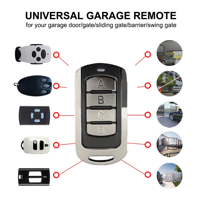 For JCM GO2 GO4 GO-EVO2 GO-EVO4 GO-PRO2 GO-PRO4 MUVPRO2 MUVPRO4 Garage Door Remote Control 868.35MHz 4 in 1 JCM Remote Control