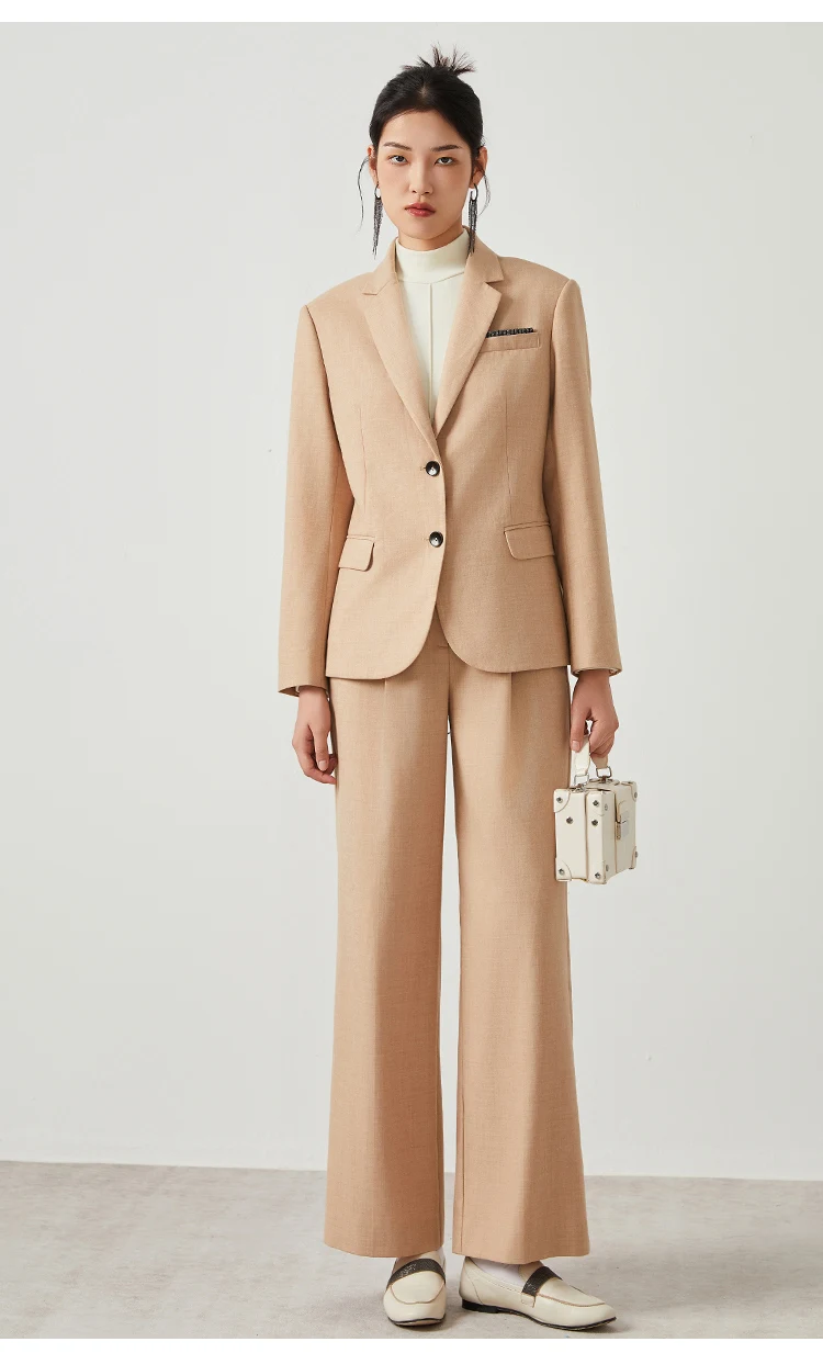 K2613W Designer-Stil Damen-Wollblazer Minimalistischer Premium-Stoff Büro-Mode-Anzugmantel – Detail 6