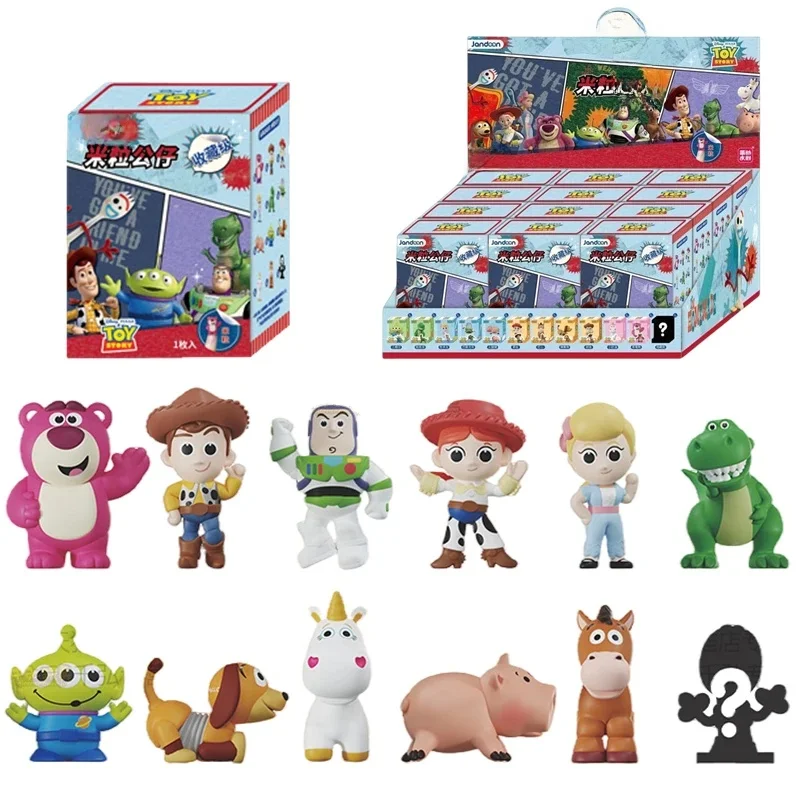 Disney Pixa Jandoon Original Toy Story boîte aveugle poupée Woody Buzz l'éclair Grain de riz Mini figurine modèle jouet ornement cadeau