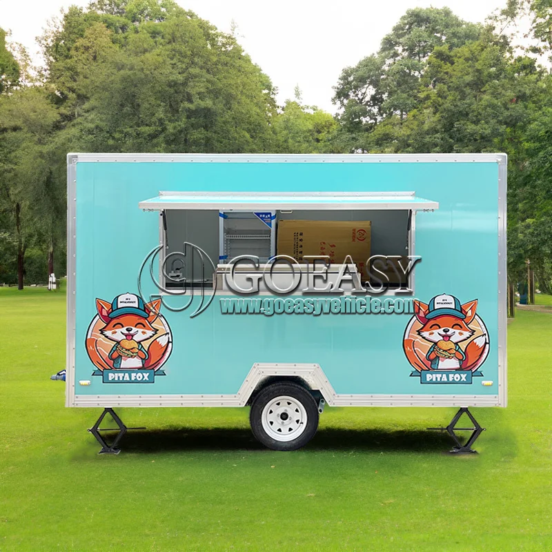 

Custom Size Food Truck BBQ Pizza Trucks Mobile Dining Car Hot Dog Food Cart Burger Trailer Coffee Vending Van Food Trailer Mobil