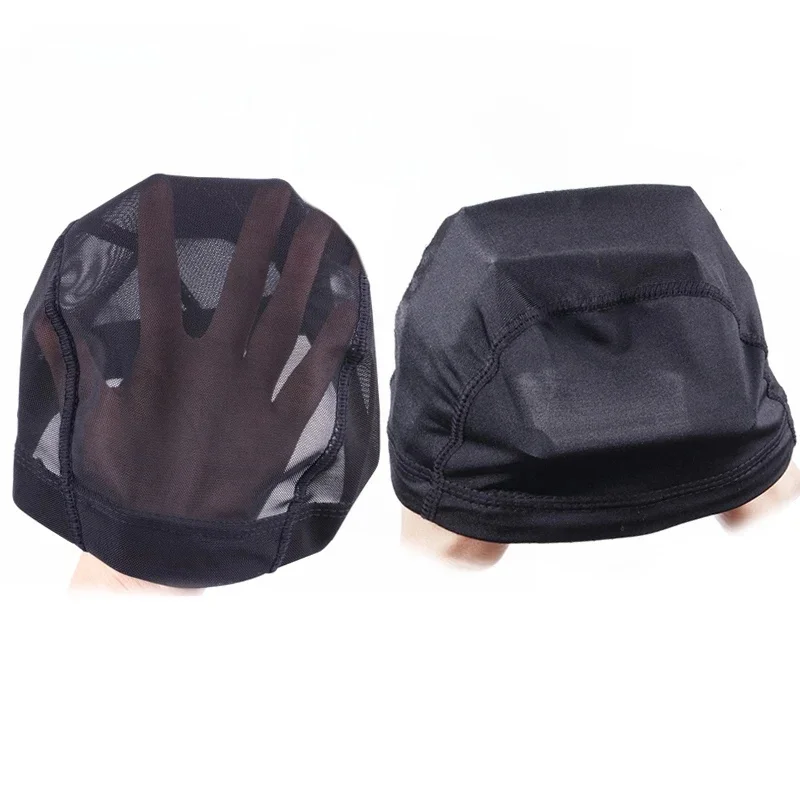 Bonnet de perruque en forme de dôme Durable, 5 pièces, bonnet de perruque en maille respirante pour la fabrication de perruques, bonnet de tissage noir, filets à cheveux élastiques pour femmes S M L