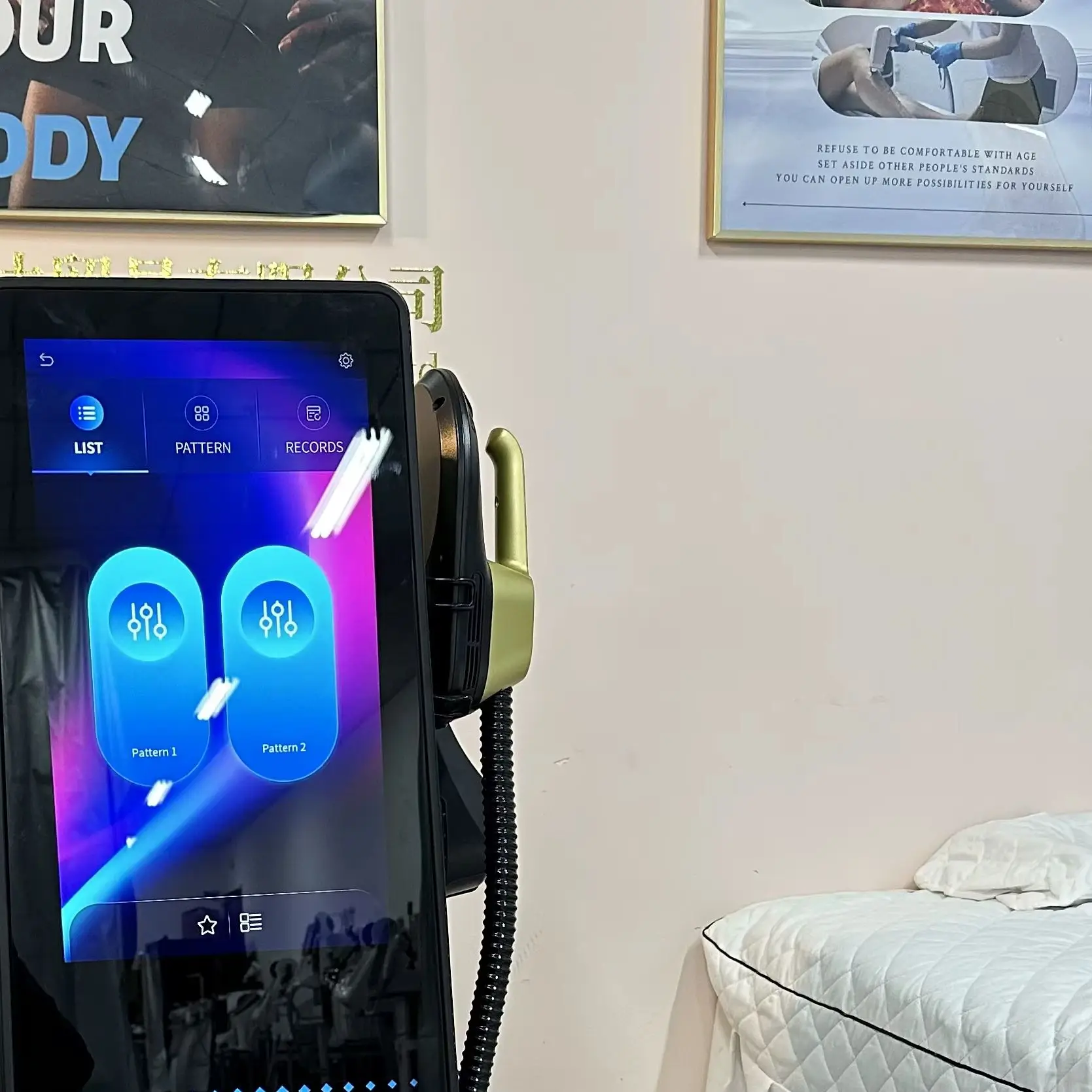 

EMS Body Sculpt Muscle MYOslim EMS Electromagnetic Energy Sculpting Body Muscle Contractions Burn Fat Machine