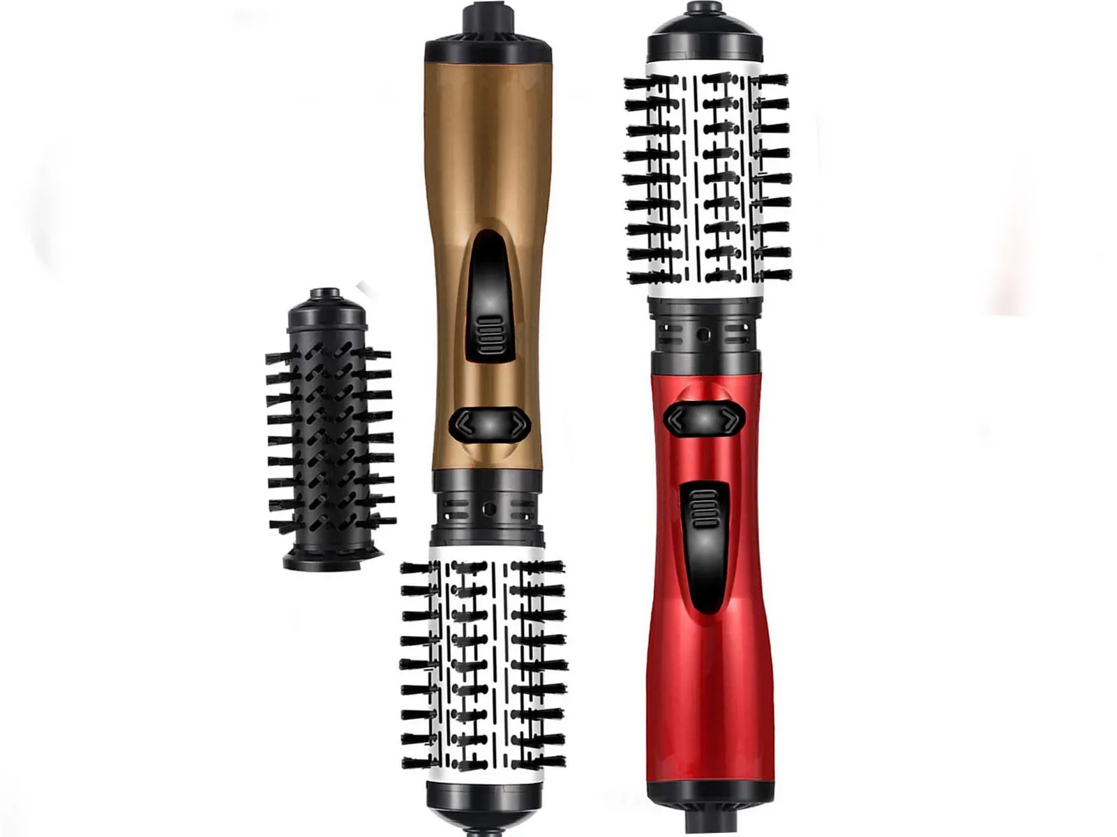 Automático curling secador de cabelo escova com 2 direções e 3 níveis de temperatura alisador cabelo