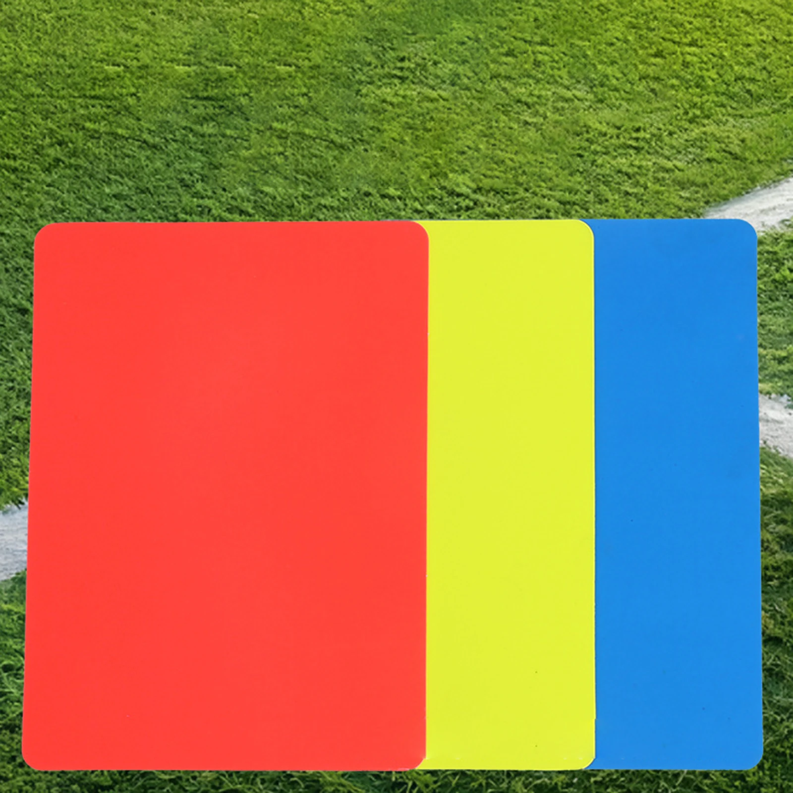 بطاقات الحكم، بطاقات الحكم لكرة القدم، متعددة الأغراض، سهلة التعرف، خفيفة الوزن، مجموعة الرسمية البلاستيكية، أحمر أصفر أزرق #4
