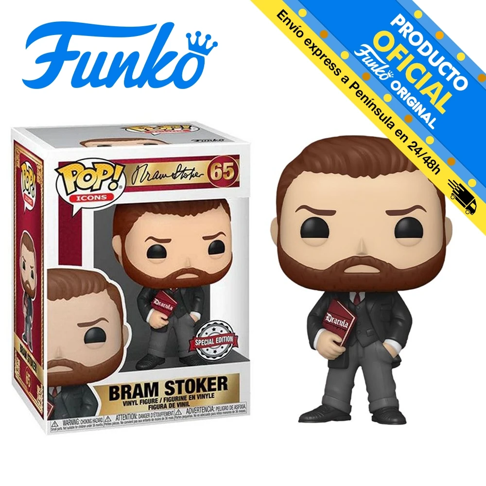 Funko Pop! Icons - Bram Stoker exclusive, 52074, No. 65,original, toys for children, toys for girls, original gifts, collector, figures, dolls, shop, with box, new, man, woman, official license.