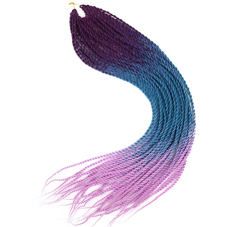 Extensiones de Cabello sintético para mujeres negras, pelo sintético senegalés, trenzado de ganchillo, Jumbo degradado