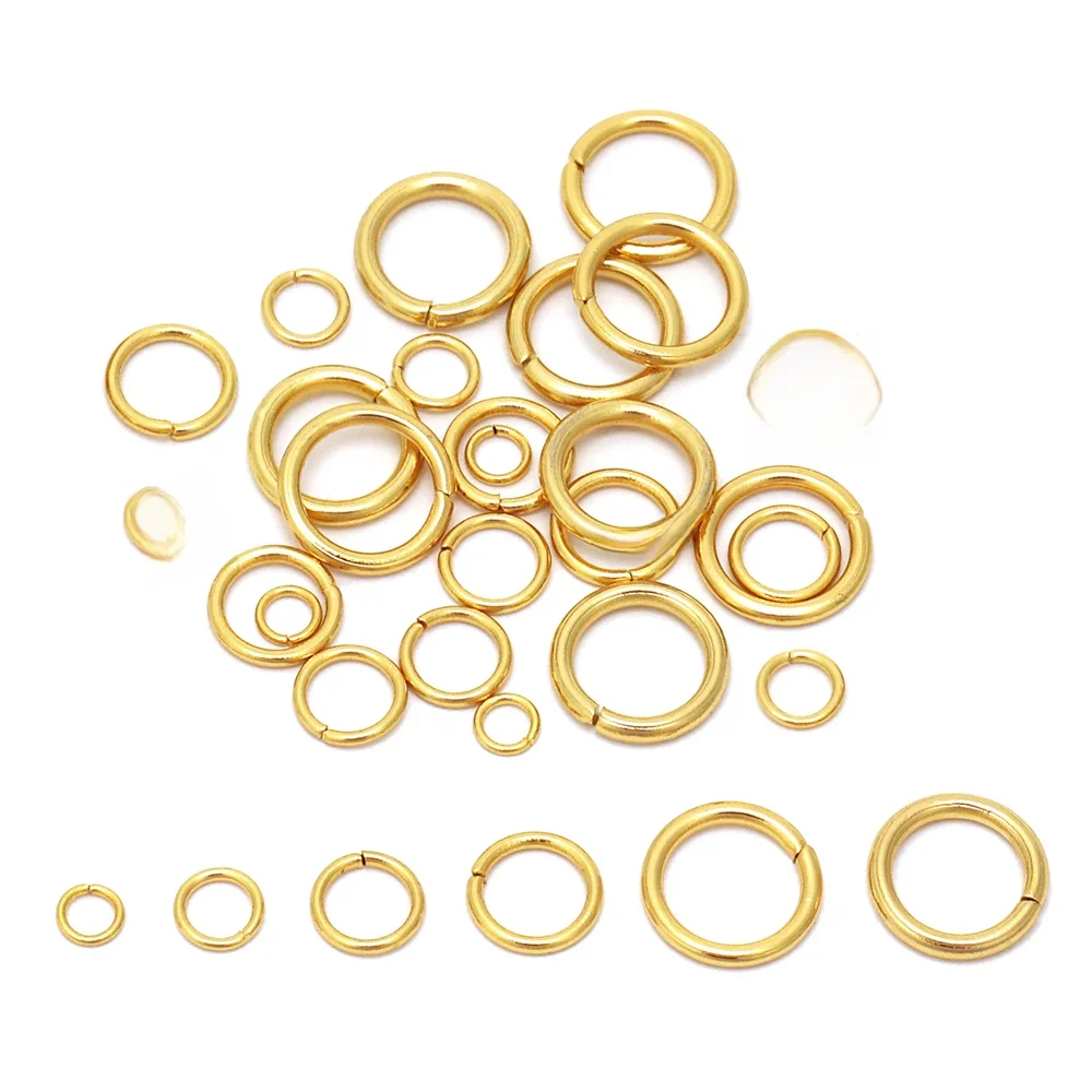 100-200 pièces en acier inoxydable 4mm 5mm 6mm 7mm 8mm eau or anneaux de saut connecteurs bijoux à bricoler soi-même faisant des Accessoires fournitures résultats