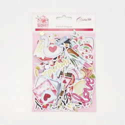 Creative Path 150pcs Scrapbooking Die Cuts Shapes Cute Love Paper Diecuts Ephemera For DIY Crafting Junk Journaling Card Making