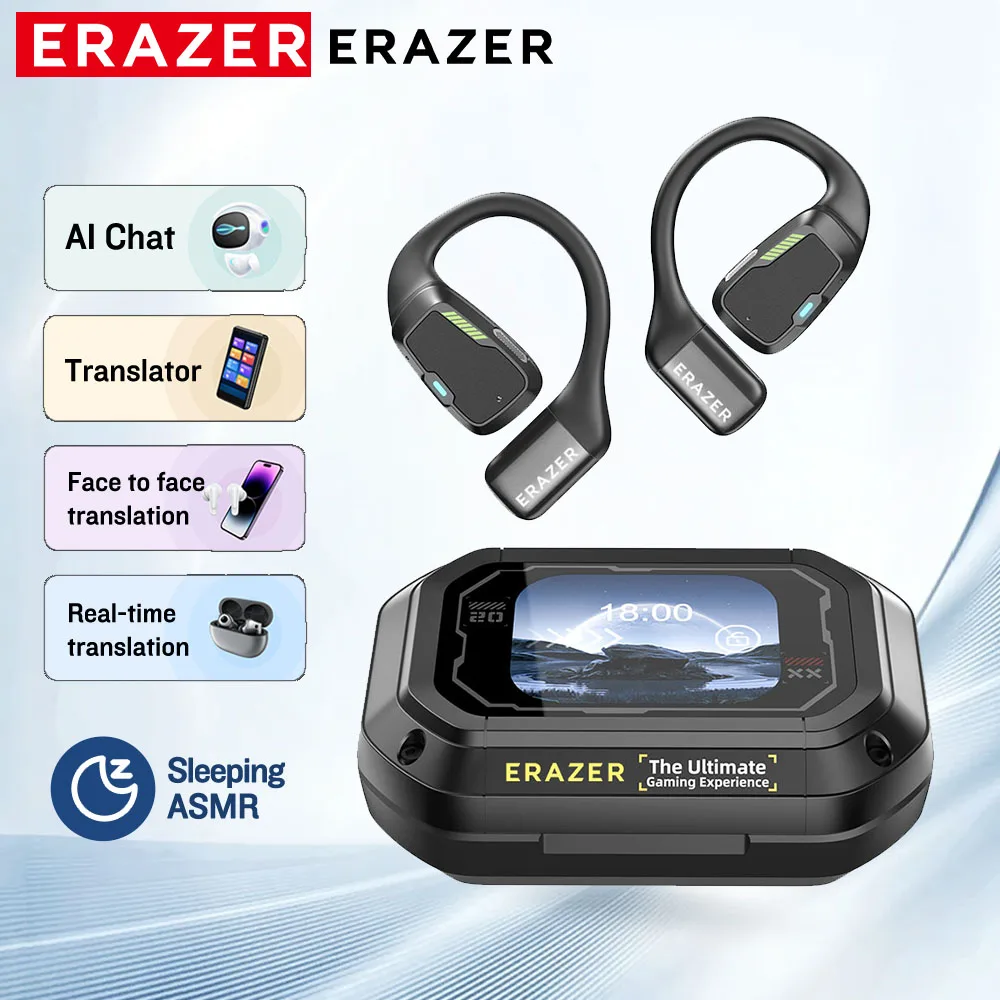 [AI Translator Earbuds]Erazer XP6 Wireless Headphones Gaming Headset Equalizer APP Bluetooth Earphones Waterproof Powerful Sound