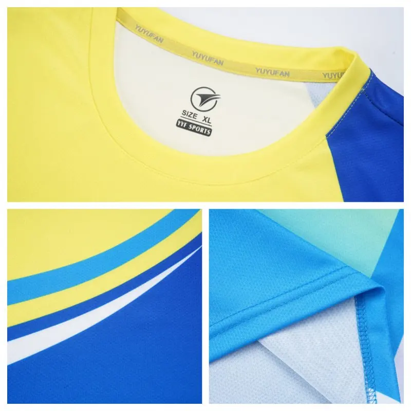 Men Women Badminton T-shirts Shorts Tennis Series 3D Printed  Quick-Drying Set Short Sleeved Round Neck Game Competition Clothes