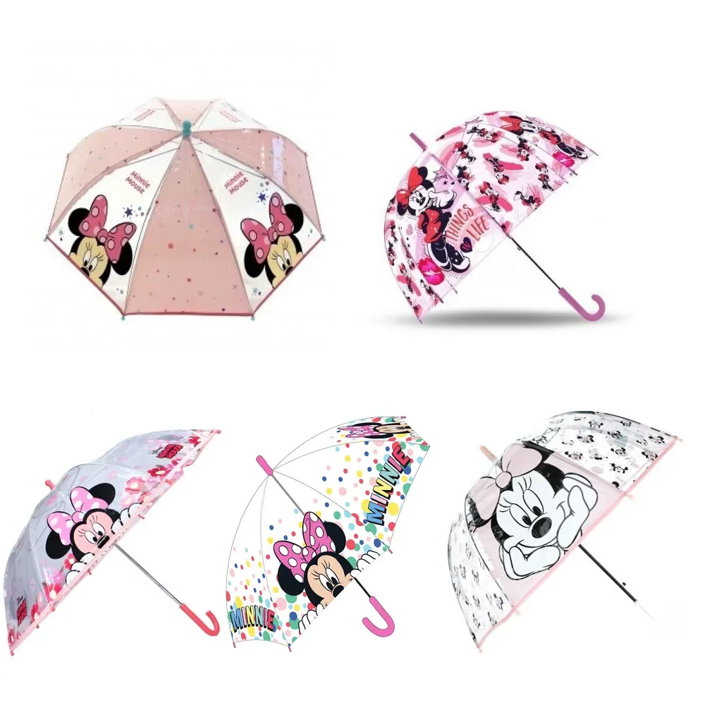 Disney-minnie mouse, transparente, manual e automático, chuva, presente para meninas, Disney, rato,