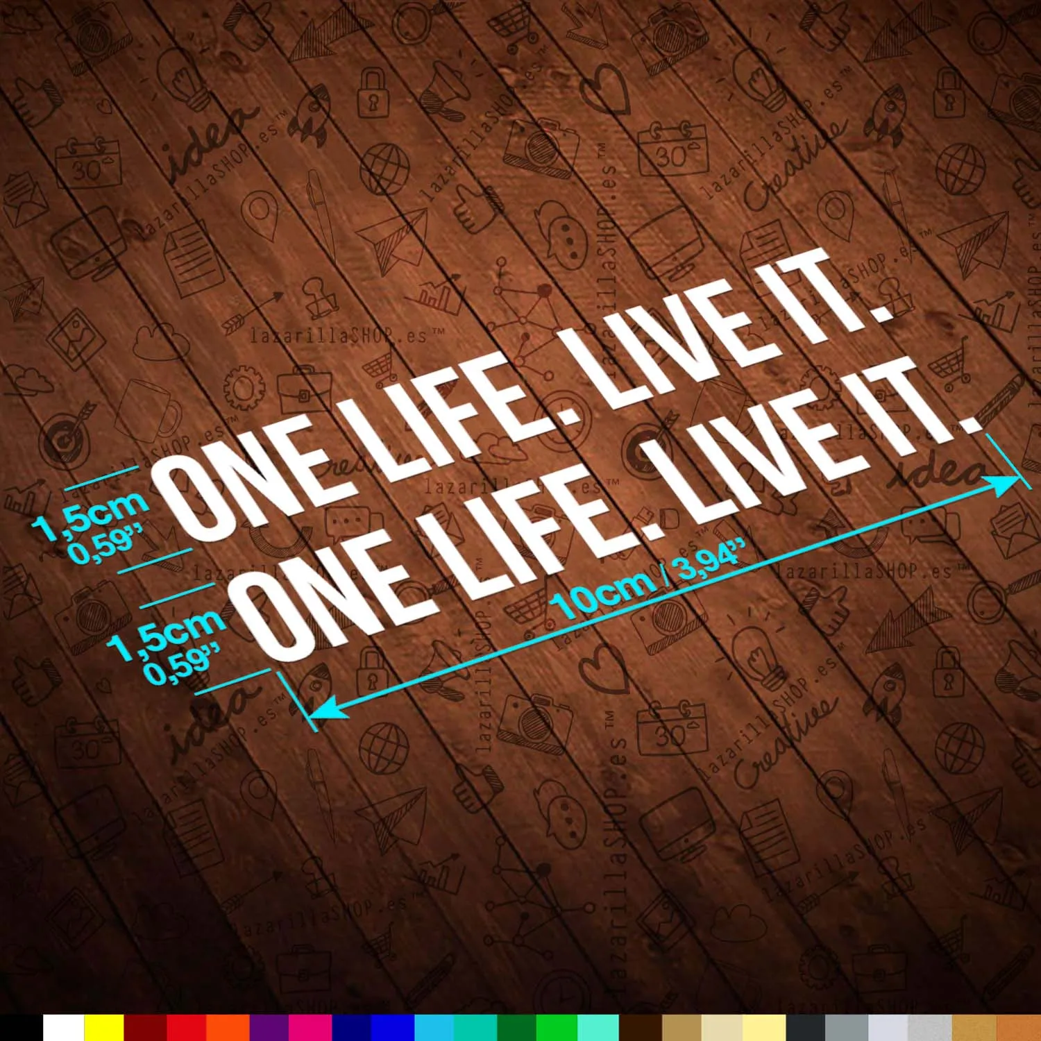 2x ONE LIFE.LIVE IT Vinyl Stickers for Motorcycle Helmet, High Quality Vinyl Decal, Life Vivid, Carpe, Diem, Pass sports adventure, Various Colors,