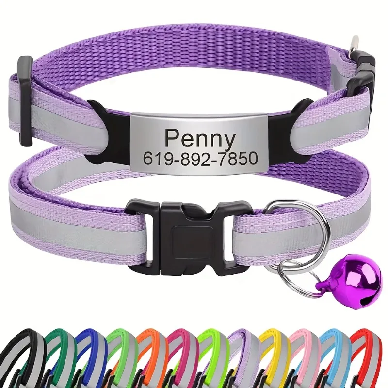 Collar identificativo para gato con placa grabada y campana - imagen 4