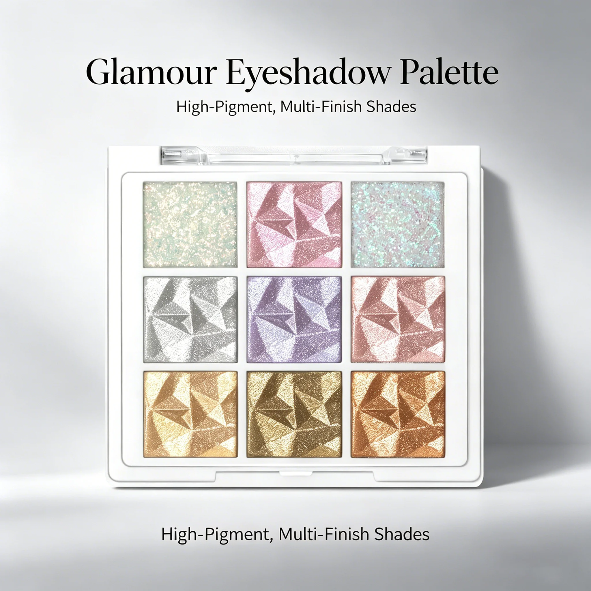 Unisex 9-Color Eyeshadow Palette Matte Shimmer Glitter Waterproof Long-Lasting High Color Payoff Safe Holiday Makeup