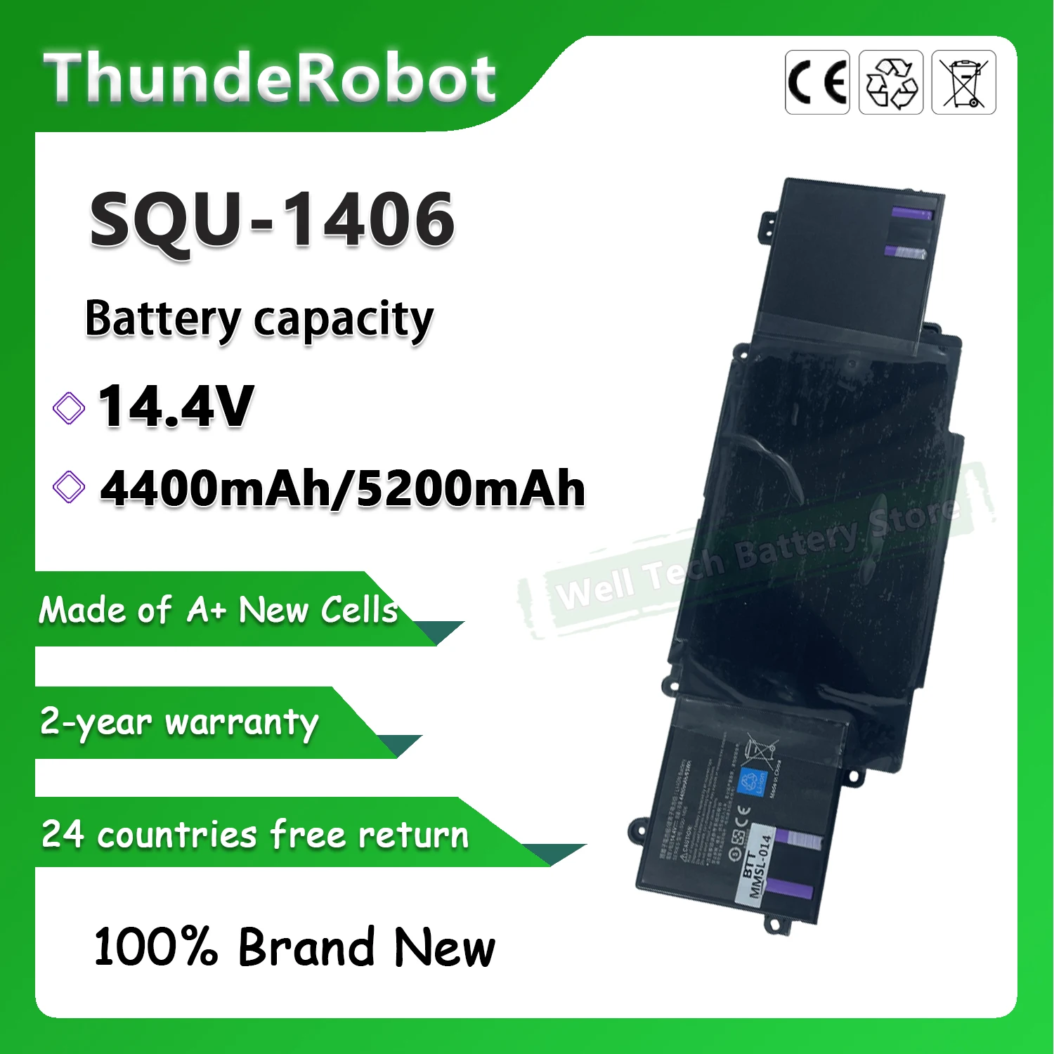 SQU-1406 Laptop Battery for ThundeRobot 911-E1 911-T2A 911-S2B 911-T1 911-S2d 911-S1g 911-S2g 911-E1d 911M-M1 911M-M2 911M-M3