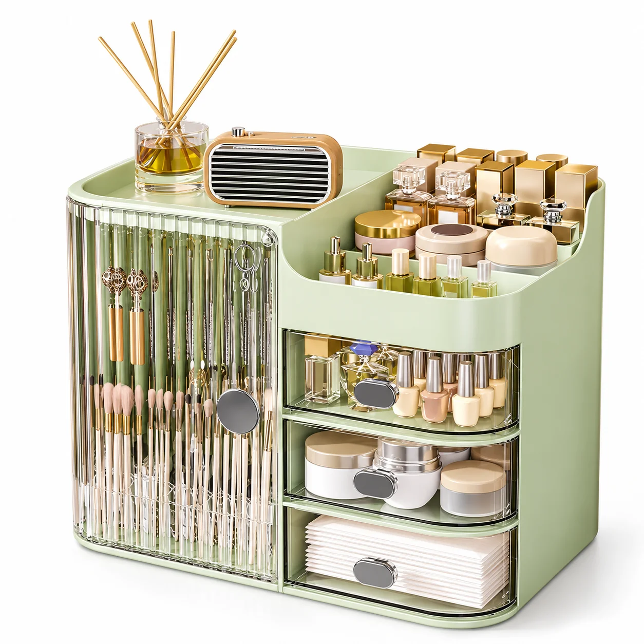Three-Drawer Makeup Organizer with Mirror — product information 2