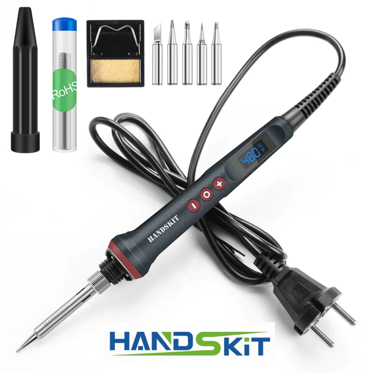 Handskit 110/220V 90W Digital Temperature Adjustable Soldering Iron With Accessories EU US UK Plug