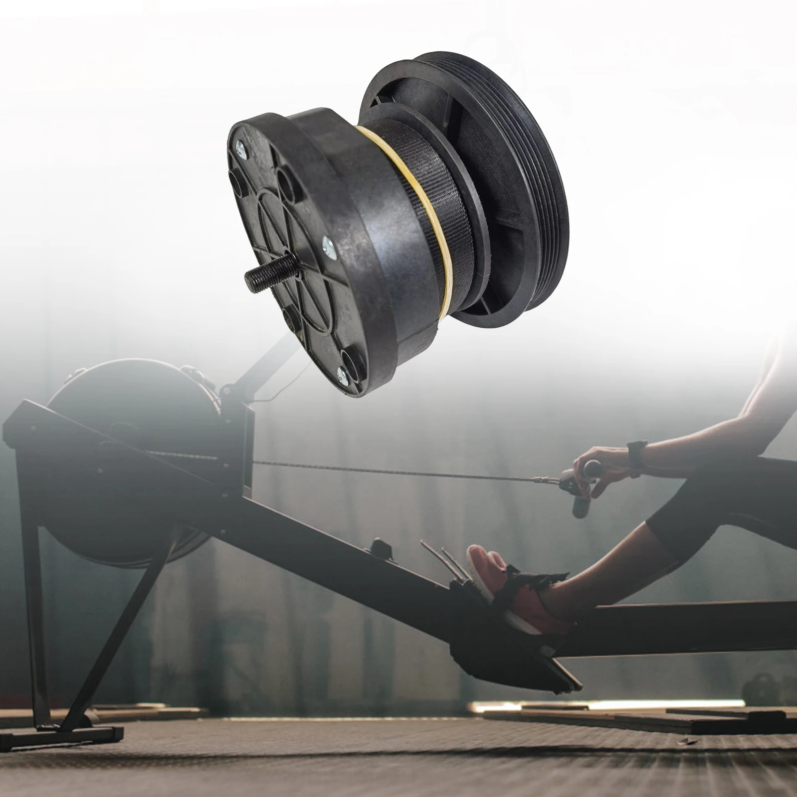 Durable Webbing Rebound Damper Resistance System Rowing Machine Belt Pulley Replacement Gym Rower Spring Box Gravity Wheel Home