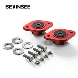 BEVINSEE 10mm Aluminum Rear Shock Mounts For BMW E30 E36 E46 Z3 Z4 M3 320i 325i 328i 330i (Black/Red)