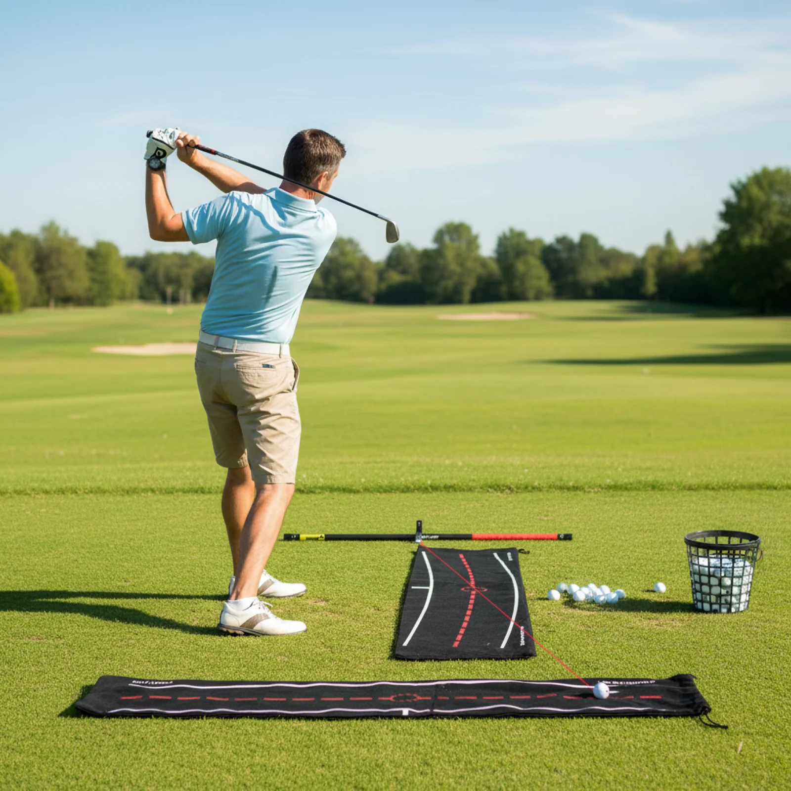 

Metal Golf Swing Path Feedback Training Aid Golf Accessories for Improving Accuracy Consistency at Home
