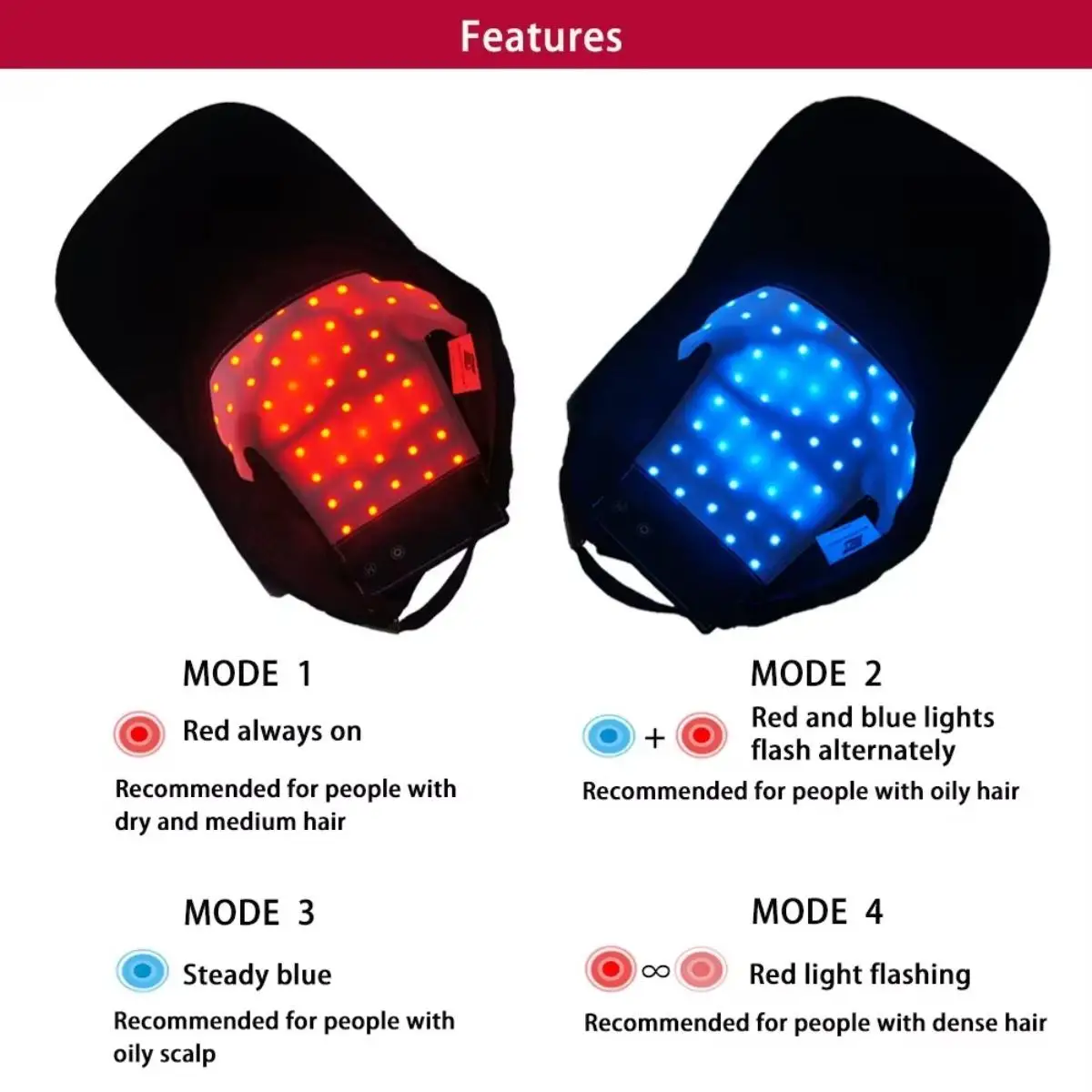 Professional Hair Regrowth Cap Tri-Light Therapy Vibrating Follicle Activation Massage Deep Follicle Care Scalp Massage